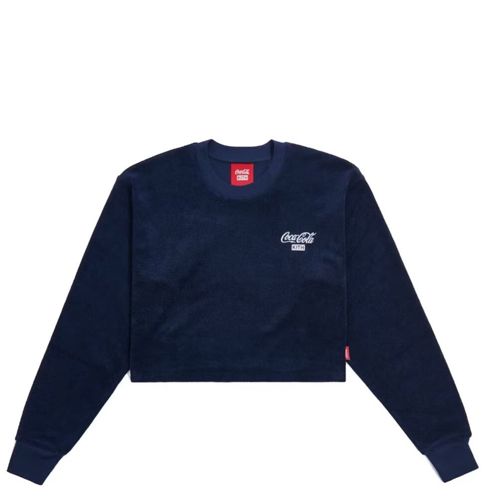 KITH  x Coca-Cola Cambree Navy Terry Crew Women’s Cropped Size XS